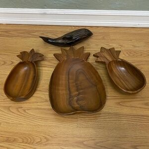 Wood Pineapple Bowls